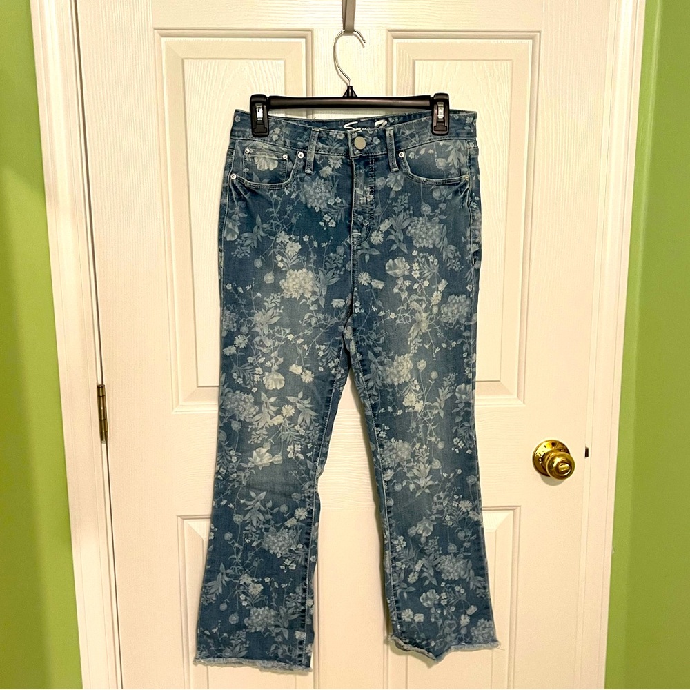 Floral Blue Women's Jeans